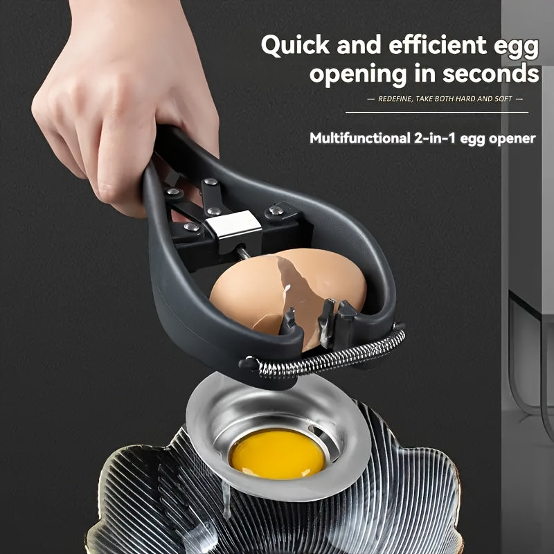 2-in-1 Stainless Steel Egg Opener and Separator for Baking and Cooking