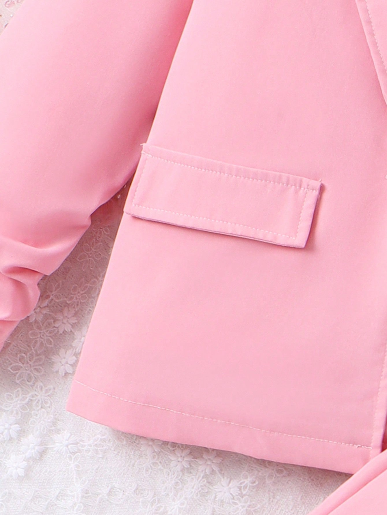 Girls Pink Formal Outfit with Button Detail for Fall Winter Outdoor Events