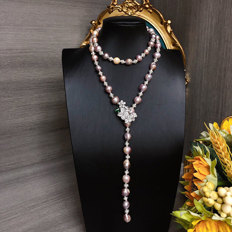 Zamonaviy Shirin Suv Barokko Marvarid Sviter Marjon - Har kuni kiyish va tadbirlar uchun mukammal uzun zanjir aksessuar, Sovg'a qutisida keladi