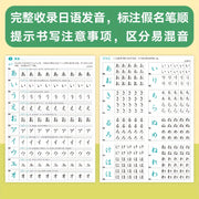 Japanese Calligraphy Practice Book for Beginners with 50 Sounds and Basic Grammar in Chinese