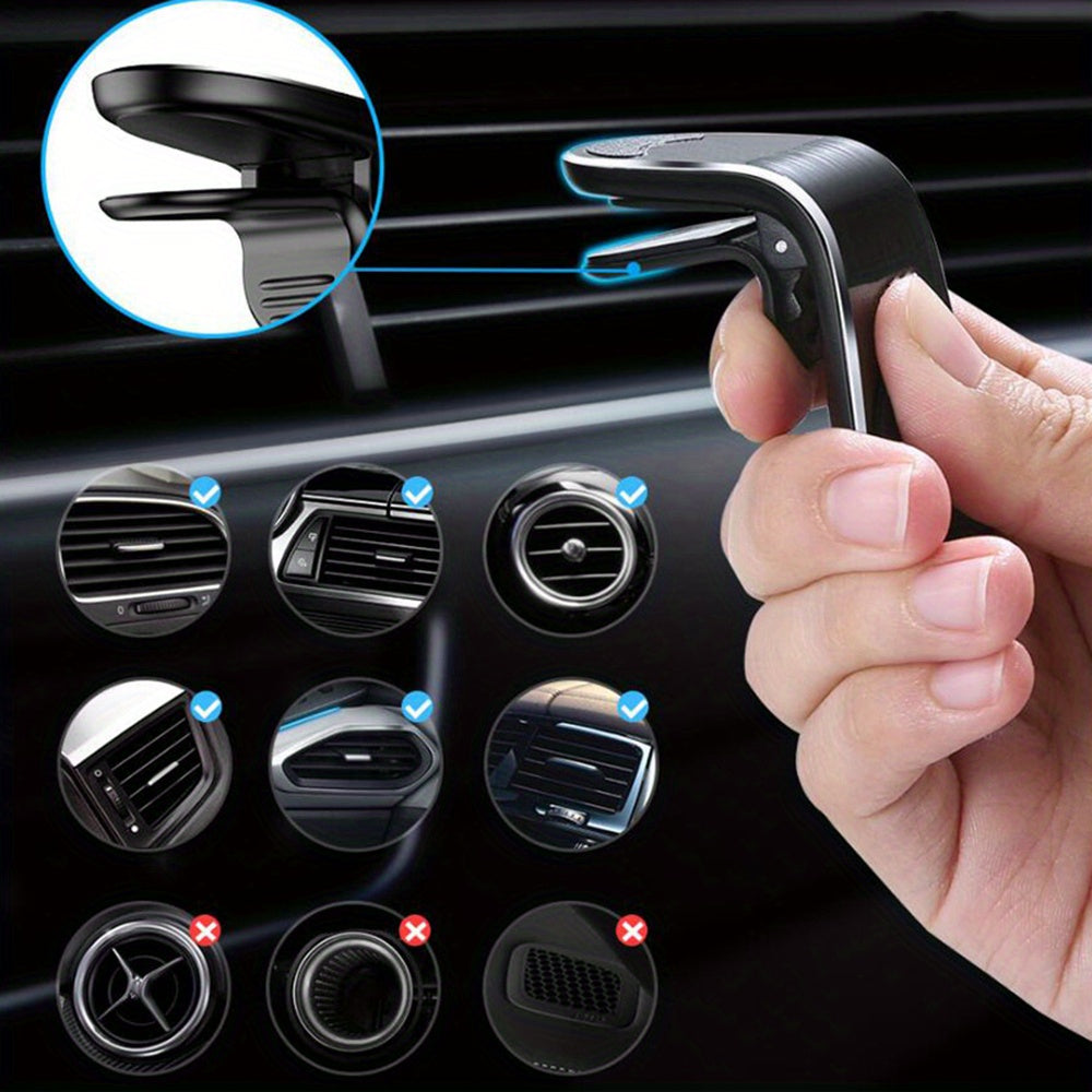 Soporte universal para coche con aluminio, resistente al agua, para teléfono, con clip de ventilación, giratorio