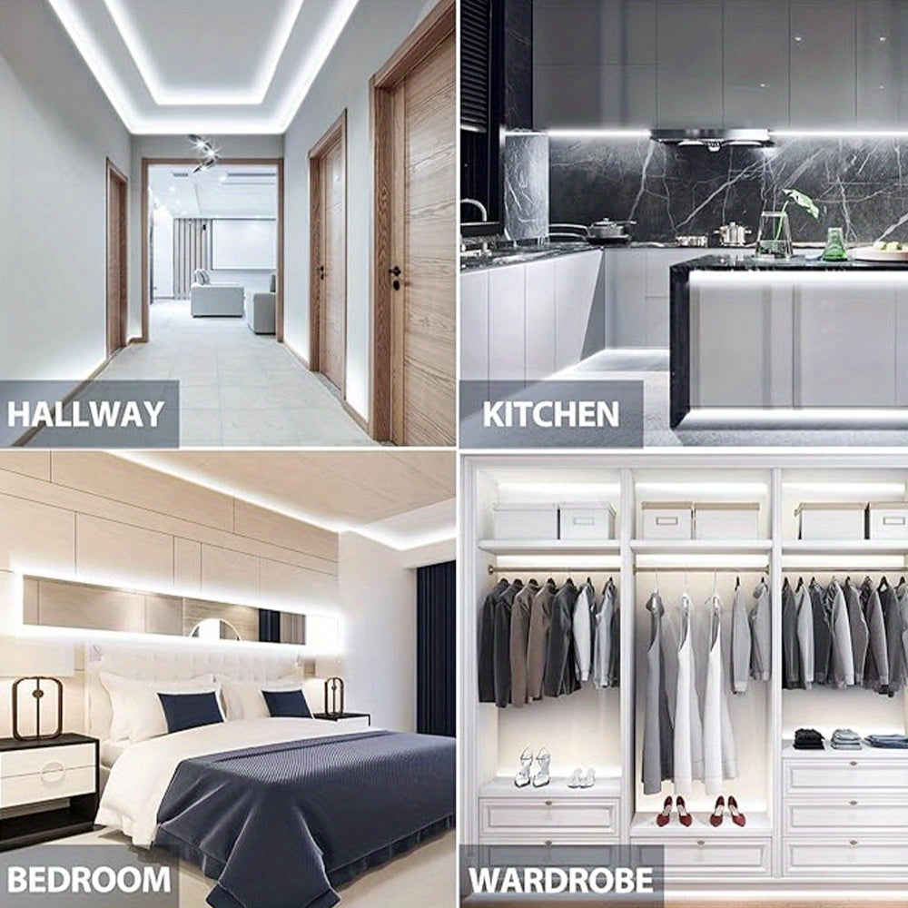 32.8ft LED Strip Lights 24V Warm Cold White Easy Install Adhesive Backing for Living Room Kitchen Bedroom