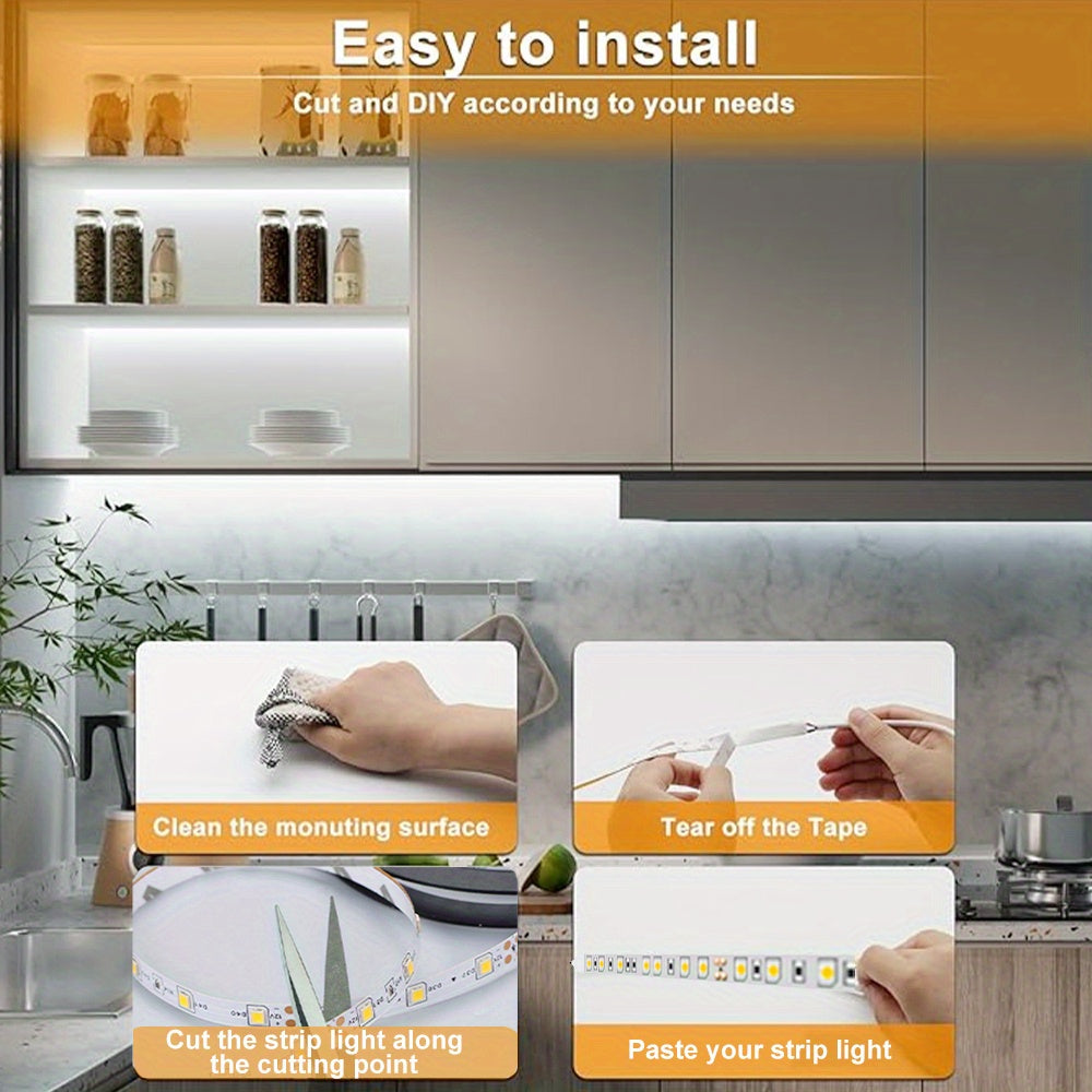 32.8ft LED Strip Lights 24V Warm Cold White Easy Install Adhesive Backing for Living Room Kitchen Bedroom