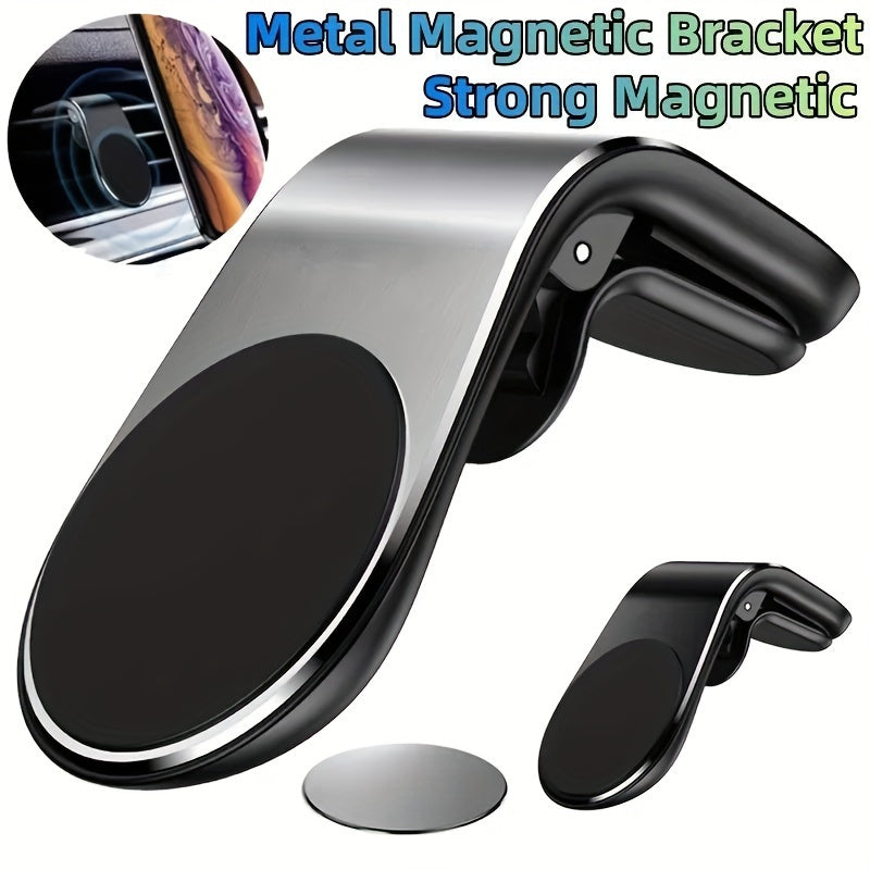 Magnetic Car Phone Holder Foldable Golden Mobile Support For iPhone Xiaomi