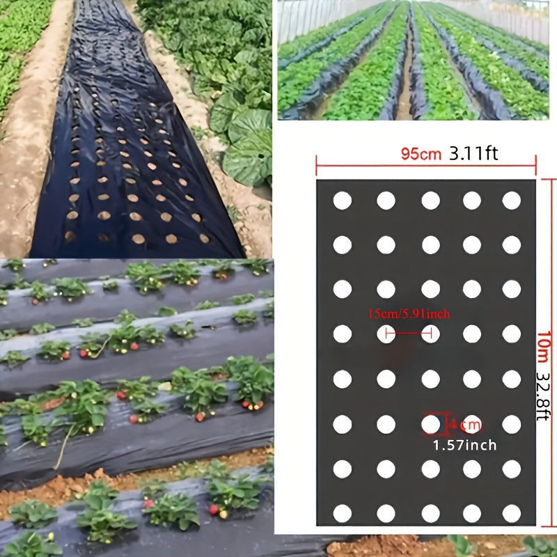 Durable PE Weed Barrier Fabric 95cm x 10m Pre-Punched Garden Ground Cover