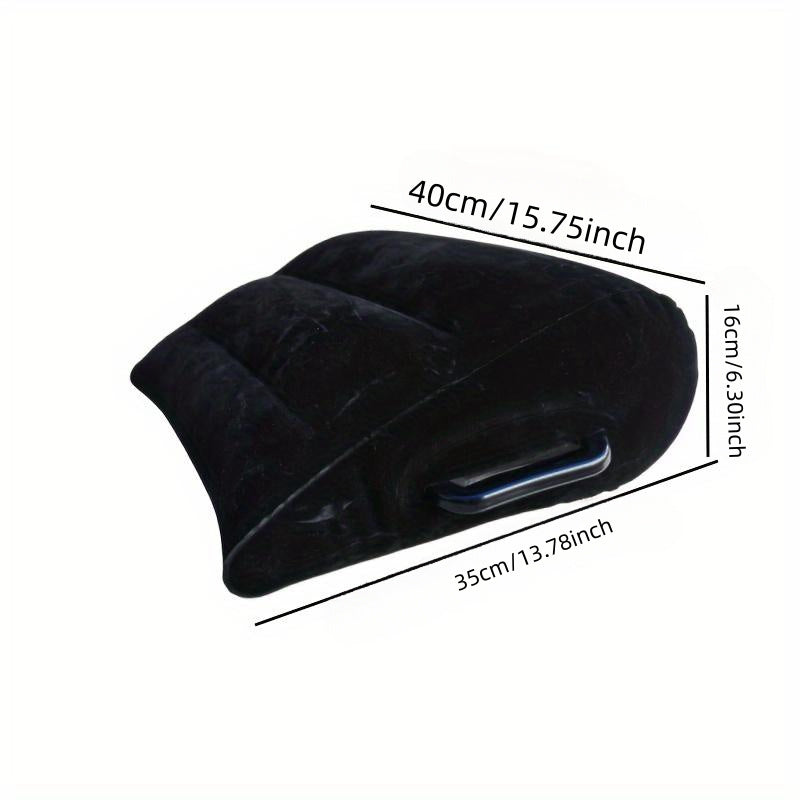 Gray Black Ergonomic Triangular Backrest Cushion with Handle Polyester Fill