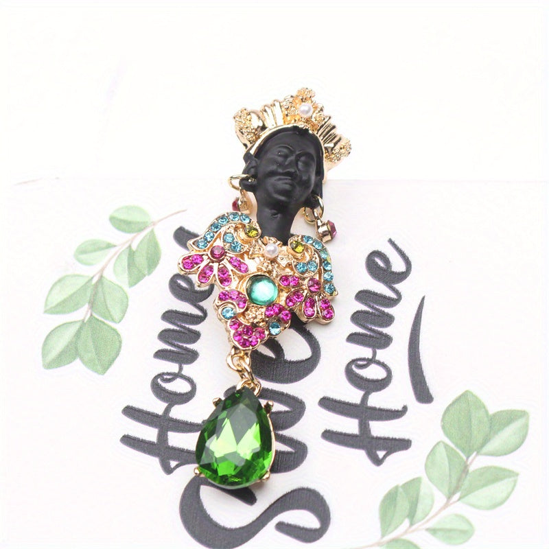 Vintage Luxurious Baroque Style Rhinestone Brooch – Qiziqarli Dizaynga ega noyob Emal Pin, Erkaklar va Ayollar uchun Zamonaviy Aksessuar