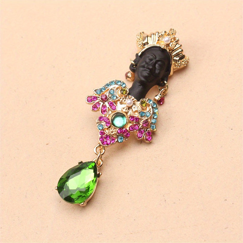 Vintage Luxurious Baroque Style Rhinestone Brooch – Qiziqarli Dizaynga ega noyob Emal Pin, Erkaklar va Ayollar uchun Zamonaviy Aksessuar