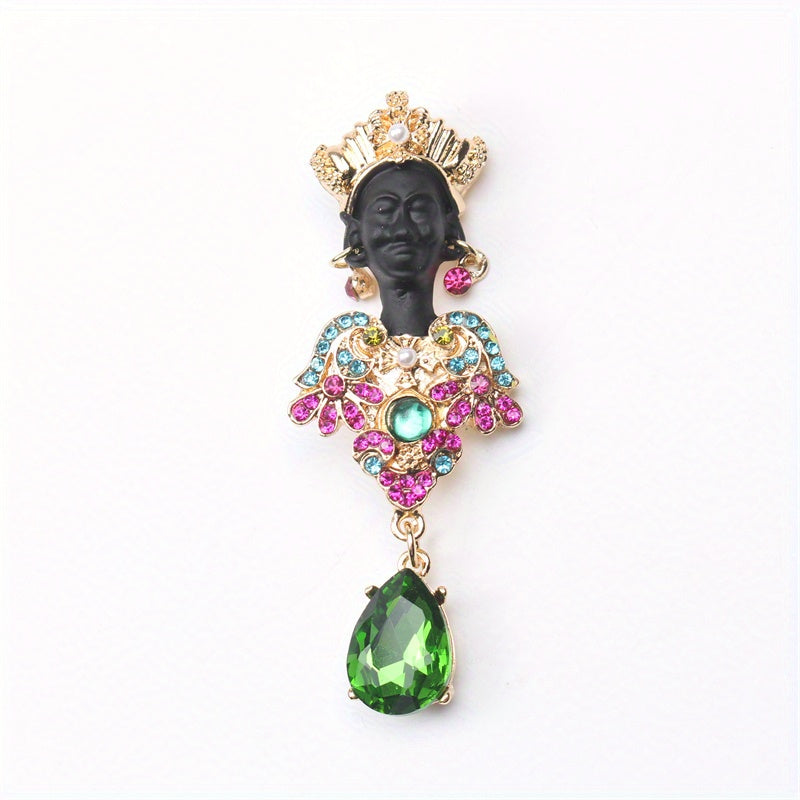 Vintage Luxurious Baroque Style Rhinestone Brooch – Qiziqarli Dizaynga ega noyob Emal Pin, Erkaklar va Ayollar uchun Zamonaviy Aksessuar