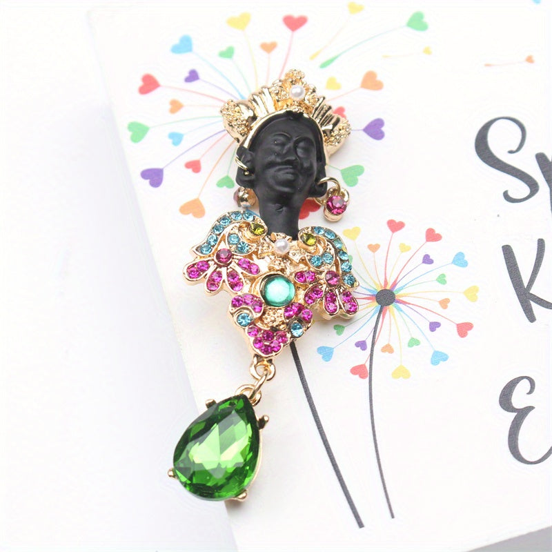 Vintage Luxurious Baroque Style Rhinestone Brooch – Qiziqarli Dizaynga ega noyob Emal Pin, Erkaklar va Ayollar uchun Zamonaviy Aksessuar