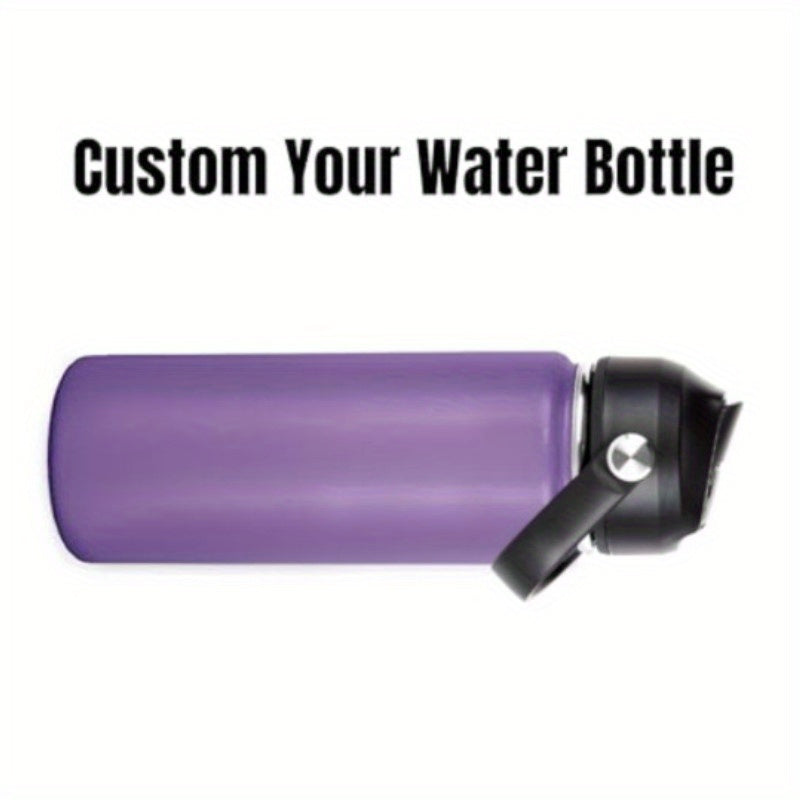 Personalized Kids Water Bottle 18oz Stainless Steel Insulated Flask with Straw