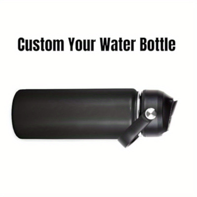 Personalized Kids Water Bottle 18oz Stainless Steel Insulated Flask with Straw