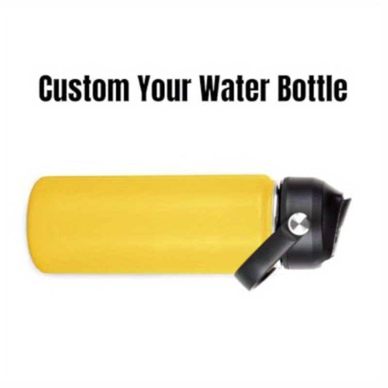 Personalized Kids Water Bottle 18oz Stainless Steel Insulated Flask with Straw