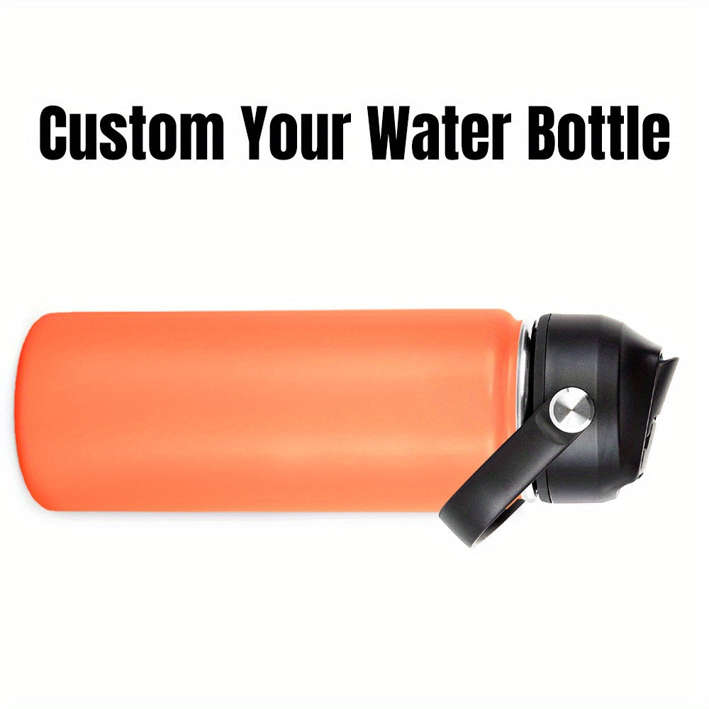 Personalized Kids Water Bottle 18oz Stainless Steel Insulated Flask with Straw