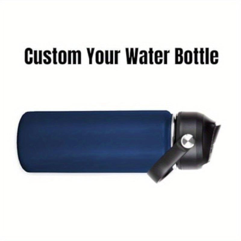 Personalized Kids Water Bottle 18oz Stainless Steel Insulated Flask with Straw