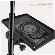 Microphone Stand Tray ABS Adjustable Music Sheet Holder for Live Streaming Karaoke Recording Black