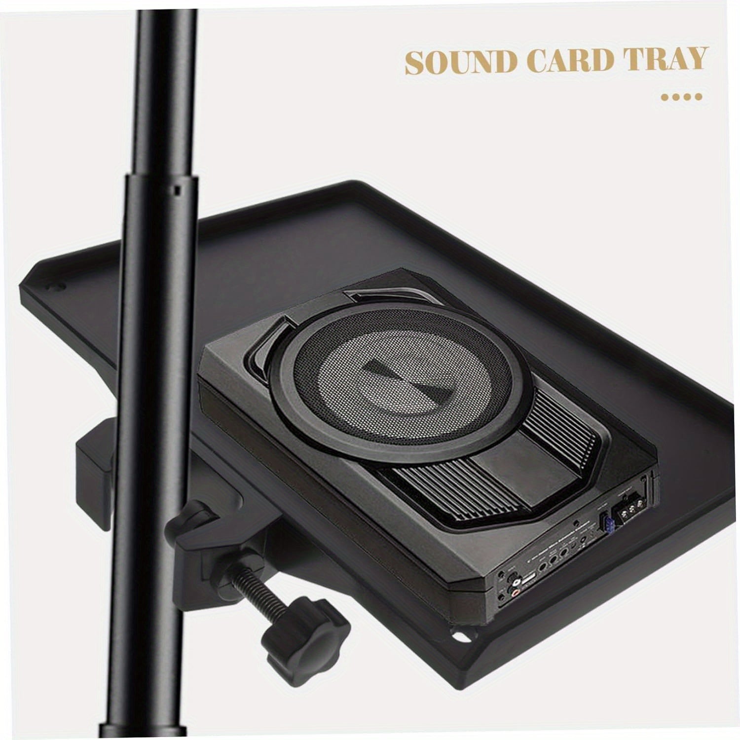 Microphone Stand Tray ABS Adjustable Music Sheet Holder for Live Streaming Karaoke Recording Black