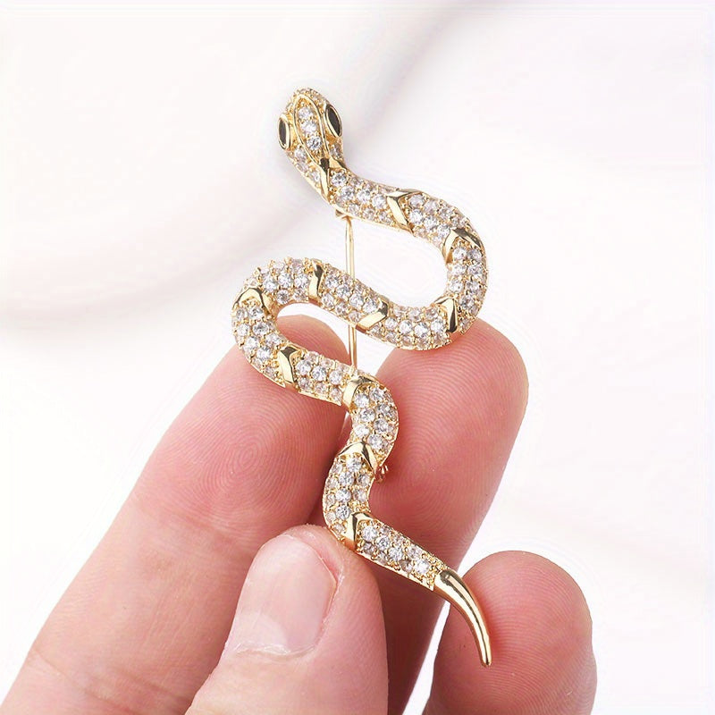 Vintage Rhinestone Snake Brooch for Women Jewelry Party Casual Wear