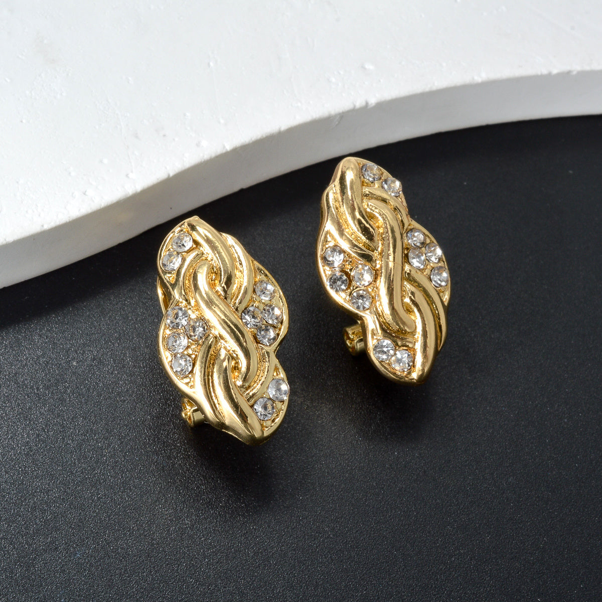 Retro Leaf Jewelry Set for Women Geometric Necklace Earrings Bracelet Ring