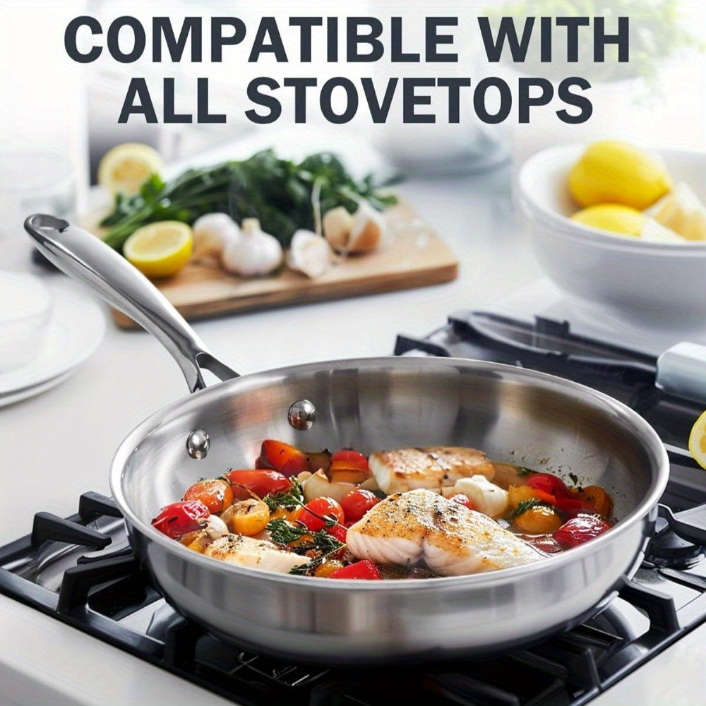 Sartén de acero inoxidable con recubrimiento antiadherente, utensilios de cocina versátiles para hogar o restaurante