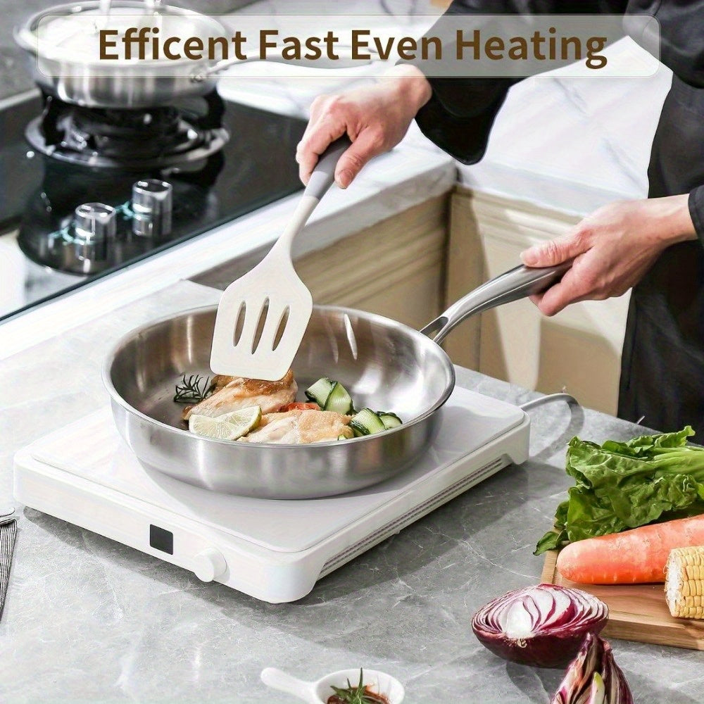 Sartén de acero inoxidable con recubrimiento antiadherente, utensilios de cocina versátiles para hogar o restaurante