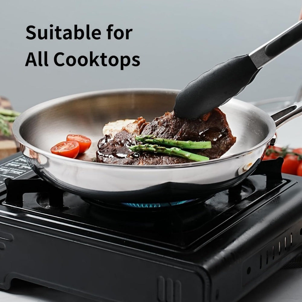 Sartén de acero inoxidable con recubrimiento antiadherente, utensilios de cocina versátiles para hogar o restaurante