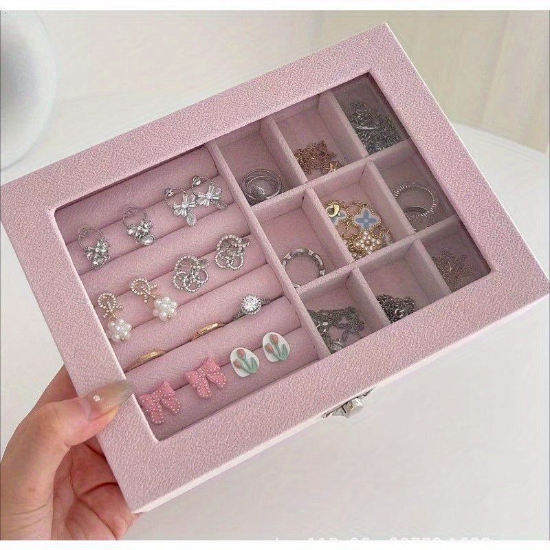 Flannel Jewelry Storage Box Drawer Organizer Case for Vanity Table Dust-Proof