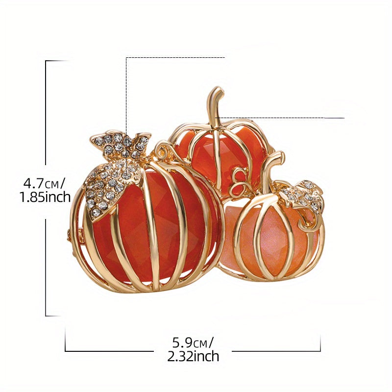 Enamel Pumpkin Halloween Brooch Pin for All Genders Plant-Inspired Festive Accessory