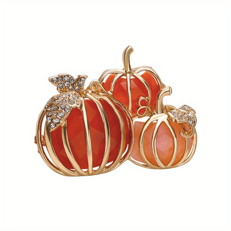 Enamel Pumpkin Halloween Brooch Pin for All Genders Plant-Inspired Festive Accessory