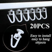 20 легких пластиковых крючков для занавесок белого цвета для карандашных складок в современном стиле, с возможностью подвешивания и элегантной отделкой.