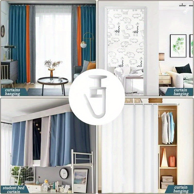 20 легких пластиковых крючков для занавесок белого цвета для карандашных складок в современном стиле, с возможностью подвешивания и элегантной отделкой.