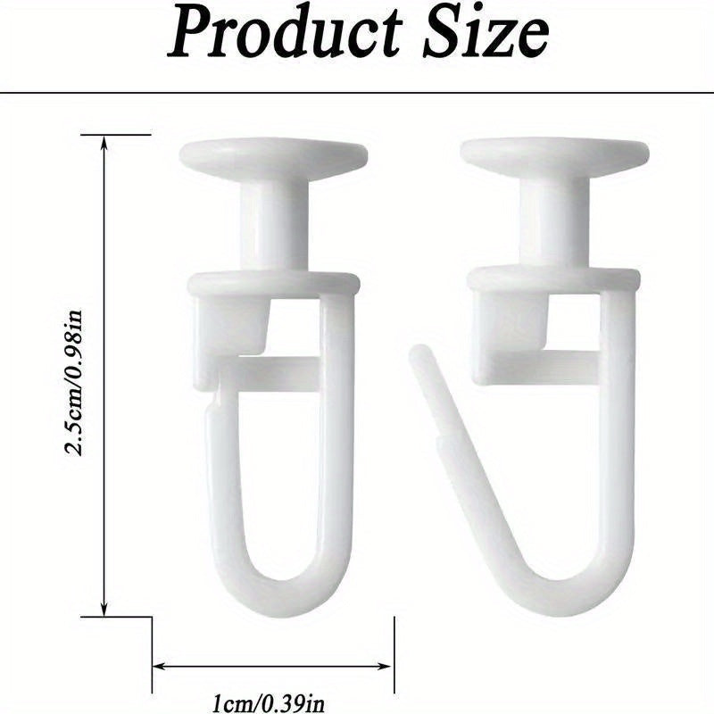 20 легких пластиковых крючков для занавесок белого цвета для карандашных складок в современном стиле, с возможностью подвешивания и элегантной отделкой.