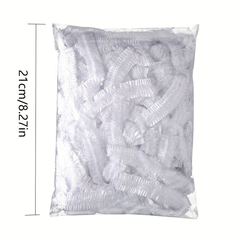 Set of 100 Reusable Elastic Food Storage Covers Transparent Stretch Plastic Wrap for Bowls Plates Produce