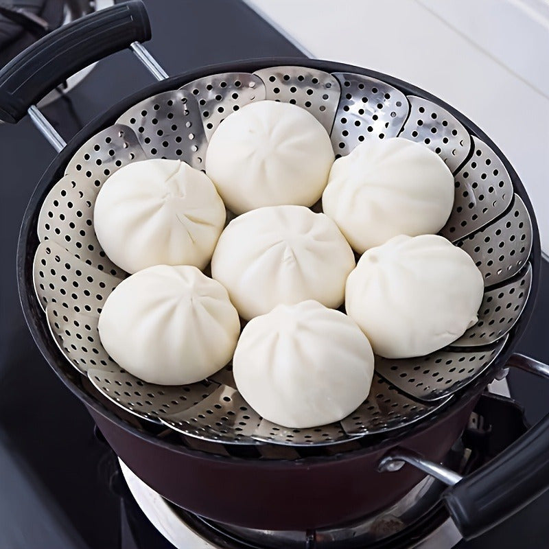 Stainless Steel Collapsible Steamer Rack for Kitchen and Dining Use
