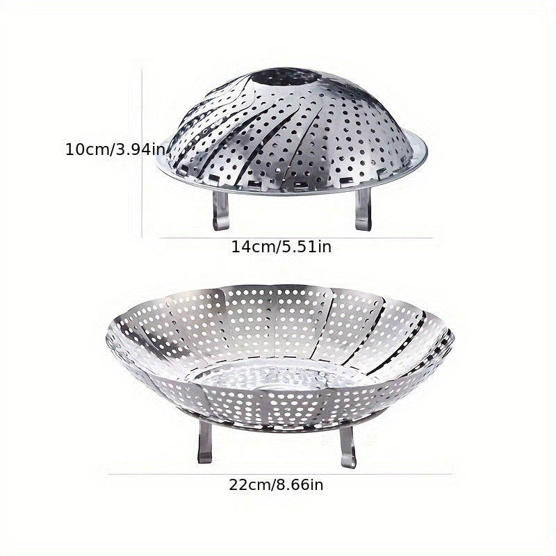 Stainless Steel Kitchen Steamer with Multi-Purpose Cooking Rack