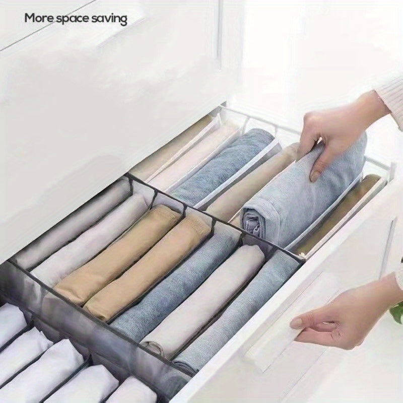 Fabric Clothes Organizer with Handle 7 Compartments for Jeans and T-Shirts