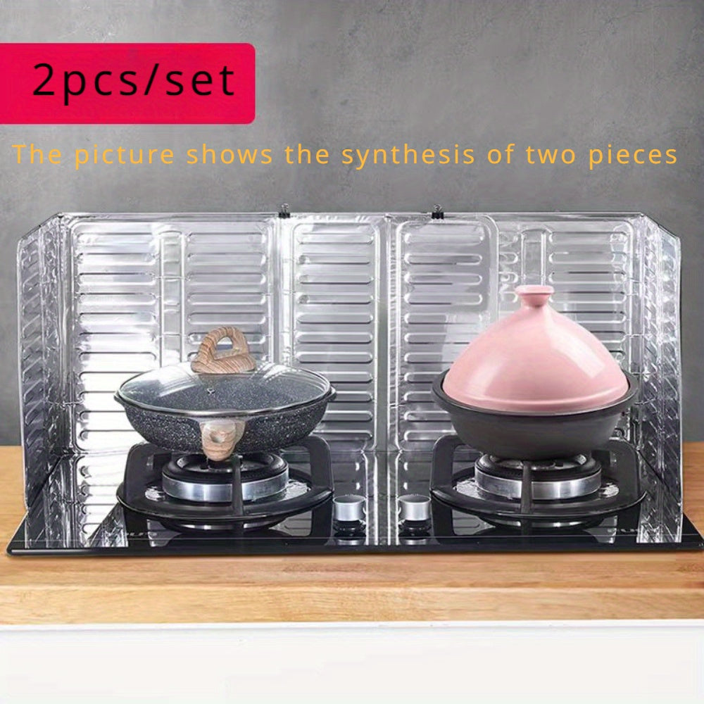 Oil Splash Guard Plate for Gas Stove, Aluminum Foil Insulation, 2 Pieces