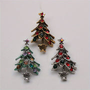 Rhinestone Christmas Tree Brooch for Clothing Bags Hats Elegant Irregular Shape