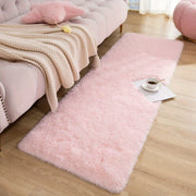 Pink Plush Area Rug with Tie Dye Design Non-Slip Shag for Living Room Bedroom Hallway