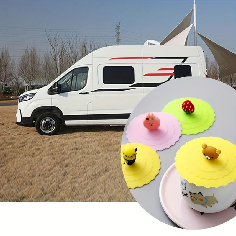 Juego de 6 tapas de silicona para tazas a prueba de fugas y polvo para tazas de cerámica, vasos de agua