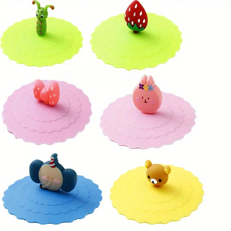 Juego de 6 tapas de silicona para tazas a prueba de fugas y polvo para tazas de cerámica, vasos de agua