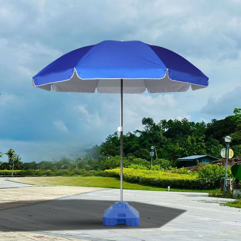 Adjustable Extra-Large Blue Sun Umbrella with UV Protection for Patio Garden Poolside