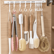 Durable Plastic Cabinet Door Organizer Space-Saving Slide Hook Storage Rack