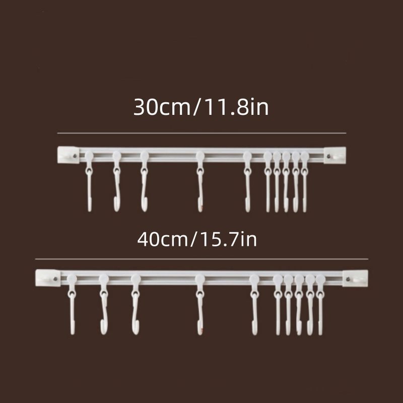 Durable Plastic Cabinet Door Organizer Space-Saving Slide Hook Storage Rack