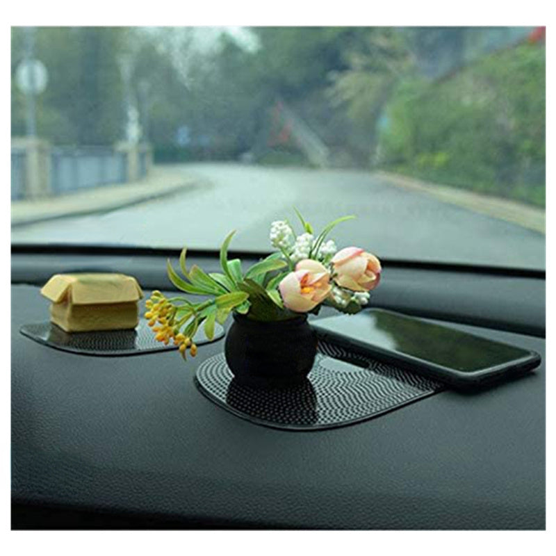 Faux Leather Car Dashboard Non-Slip Mat 15x10cm Washable Reusable