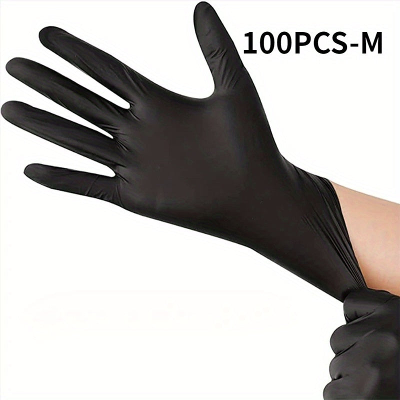 Disposable Black Nitrile Gloves Pack of 50 or 100 for Nail Art Tattoo Cleaning