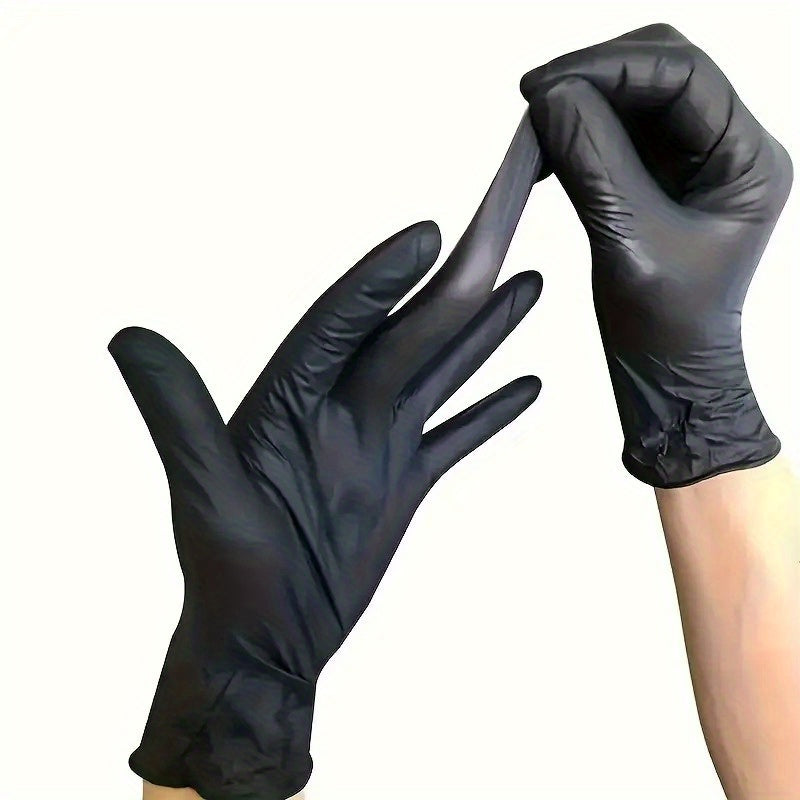 Disposable Black Nitrile Gloves Pack of 50 or 100 for Nail Art Tattoo Cleaning