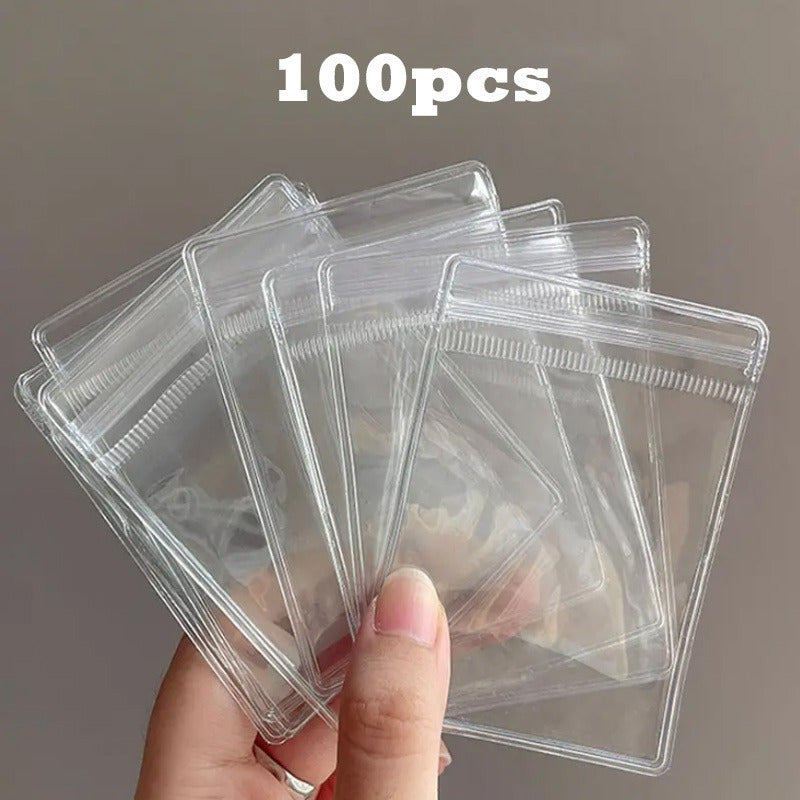 Clear PVC Jewelry Bags for Earrings Rings Necklaces Small Items Set of 100