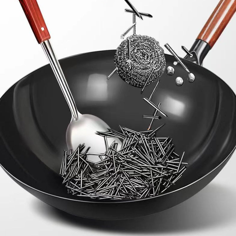 Juego de utensilios de hierro fundido de 3 piezas, antiadherente, a prueba de óxido, con fondo redondo