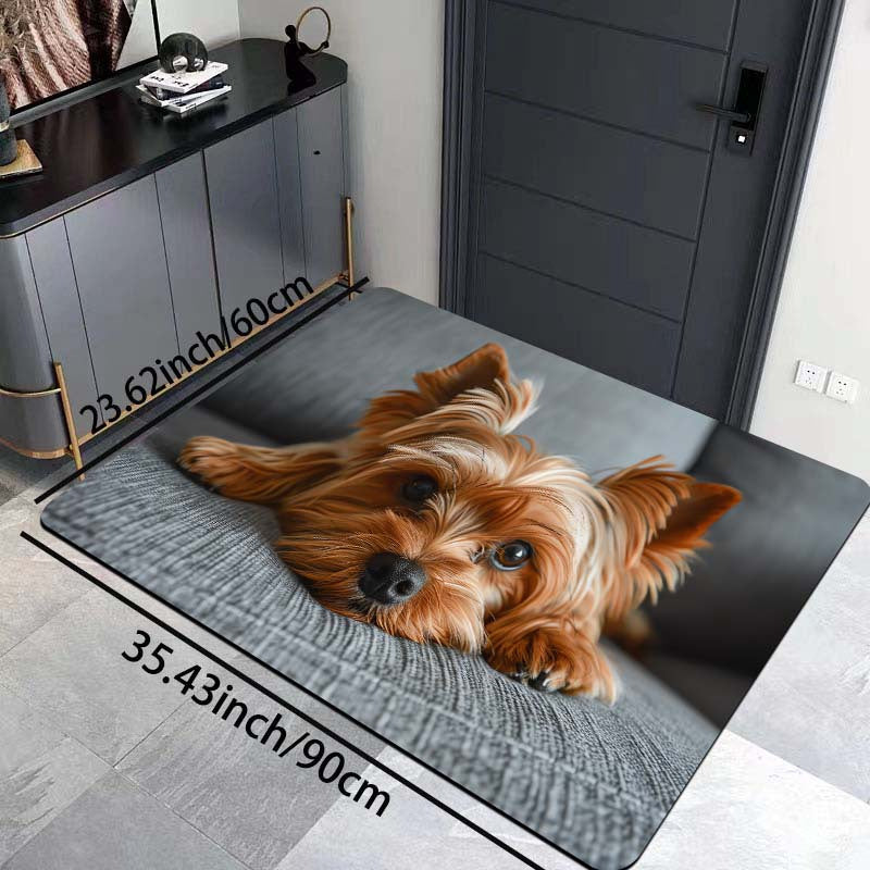 Dekorativ it dizayni bilan ichki yuviladigan, sirpanmaydigan polyester gilam